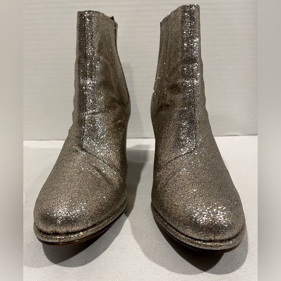 OPENING CEREMONY Brenda Silver Multicolored Glitter Heeled Ankle Boot Womens 8.5 - Picture 4 of 11